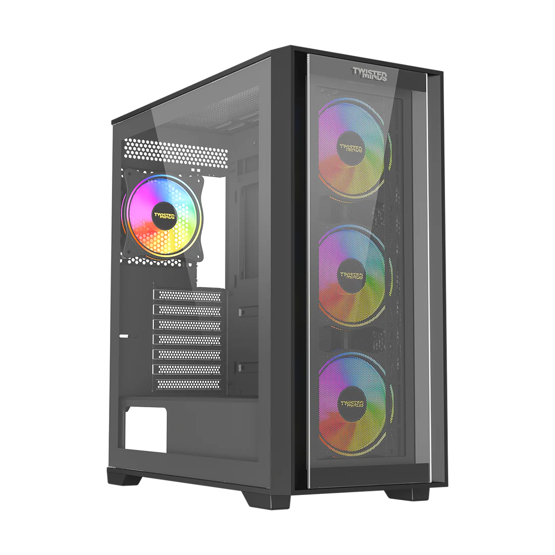 Twisted Minds Storm Rider - 04 Mid Tower Gaming Case - Black – TM-CT200-B - Desert Games