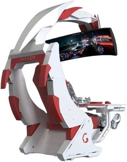 DXRacer Ingrem G1 Gaming Pod, High-Strength Support 49" Monitor, Red/White - Desert Games