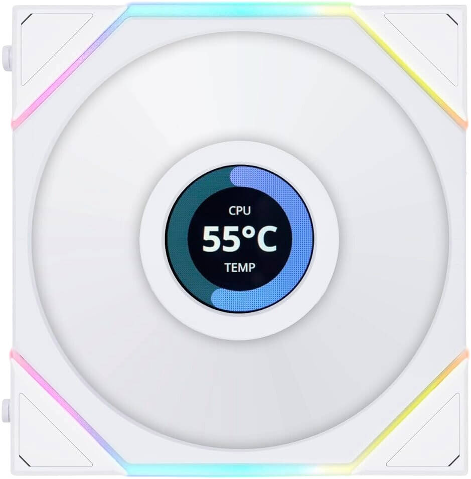 Lian Li Uni Fan TL 120 Reverse Blade Case Fan, Triple Pack, W/ Controller, White | G99.12RTLLCD3W.00 - Desert Games