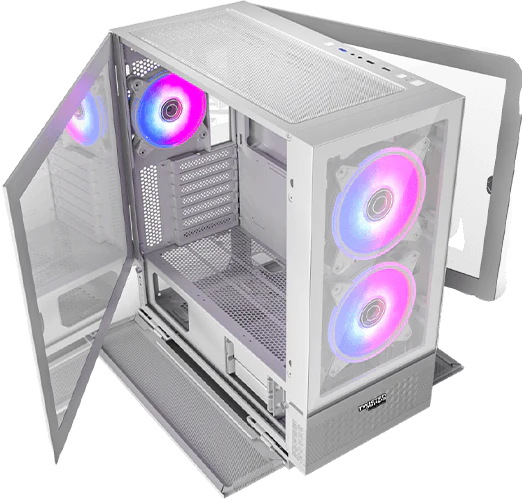 Twisted Minds Minimalist -04 Mid Tower Gaming Case - White TM-X5-W - Desert Games