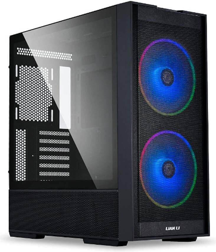 LIAN LI Lancool 206 ATX, RGB Mid-Tower Gaming PC Case, Tempered Glass Side Panel, Mesh Front Panel Mid-Tower Chassis w/ 2 ARGB PWM Fans Pre-Installed, USB Type-C Port, Black | G99.LAN206RX.00 - Desert Games