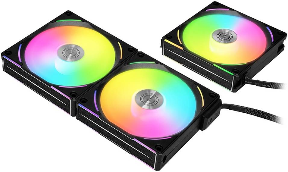 Lian-Li UNI Fan AL120 V2 Three Black, Pack of 3 | G99.12ALV23B.00 - Desert Games