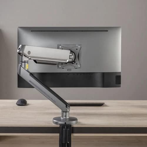 Twisted Minds 17"-32" Single Monitor Desk Mount - Ambient Relaxing RGB Lights - Articulating Aluminum Gas Spring Monitor Stand, Detachable VESA, C-Clamp, Grommet, Cable Management - Grey - Desert Games