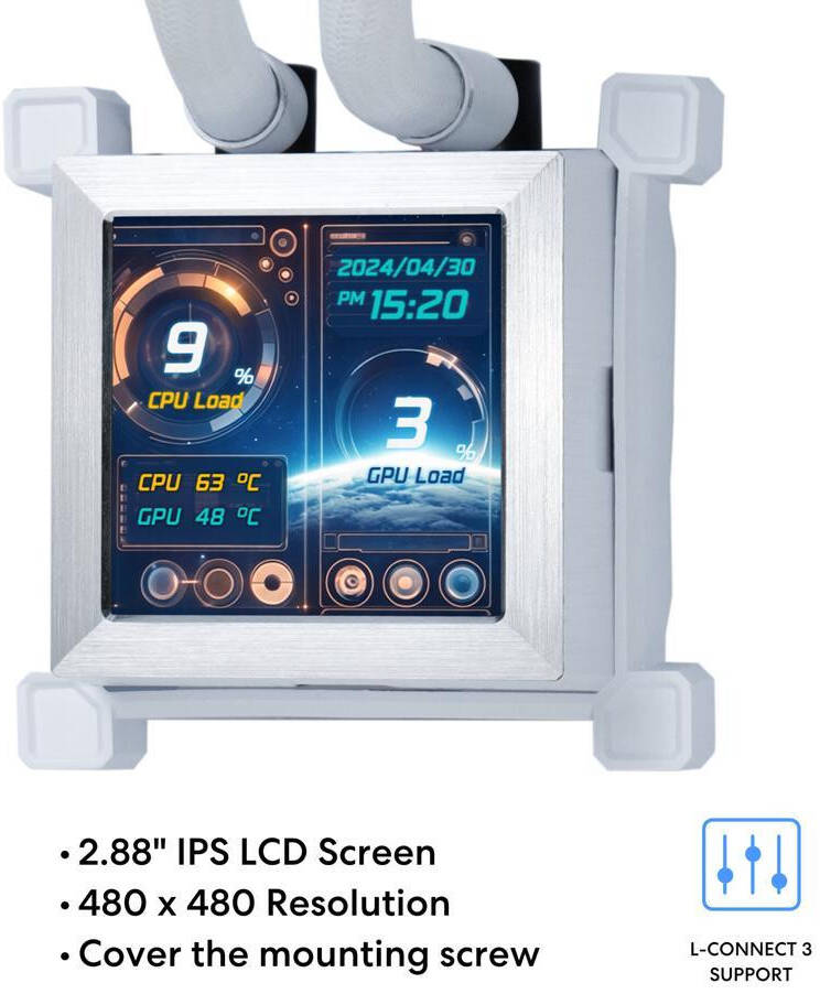 Lian-Li HydroShift LCD 360R AIO Liquid CPU Cooler, White | G89.GHSLCD36RW.00 - Desert Games