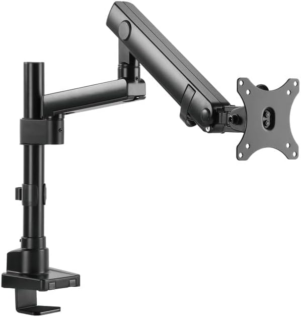 Twisted Minds Aluminum Single 17-32 Inch Lcd Slim Pole Monitor Desk Mount Fully Adjustable Gas Spring Stand For Display , 17.6Lbs Weight Capacity-Assisted Monitor Arm - Desert Games