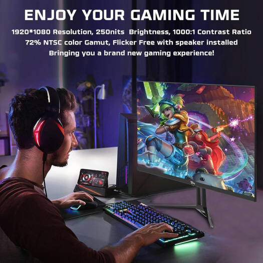 Twisted Minds 22" FHD Gaming Monitor, IPS Panel Technology, 1920 x 1080 Full HD Resolution, 100Hz Refresh Rate, 1ms, Speaker, HDMI 1.4 / VGA / Audio / DC, Black | TM22FHD100IPS - Desert Games