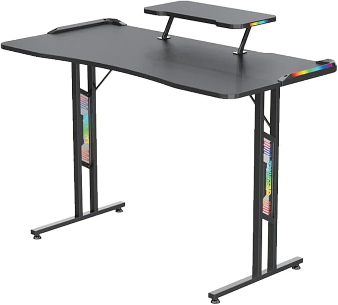 Twisted Minds X Shaped Gaming Desk, RGB Lights, Desk with Ergonomic designed, Gamer Home Office Computer Table, - Desert Games