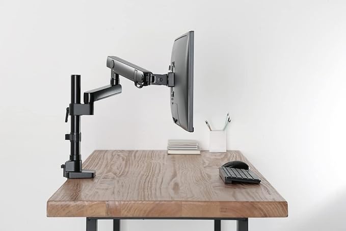 Twisted Minds Aluminum Single 17-32 Inch Lcd Slim Pole Monitor Desk Mount Fully Adjustable Gas Spring Stand For Display , 17.6Lbs Weight Capacity-Assisted Monitor Arm - Desert Games