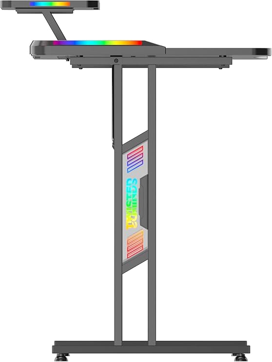 Twisted Minds X Shaped Gaming Desk, RGB Lights, Desk with Ergonomic designed, Gamer Home Office Computer Table, - Desert Games