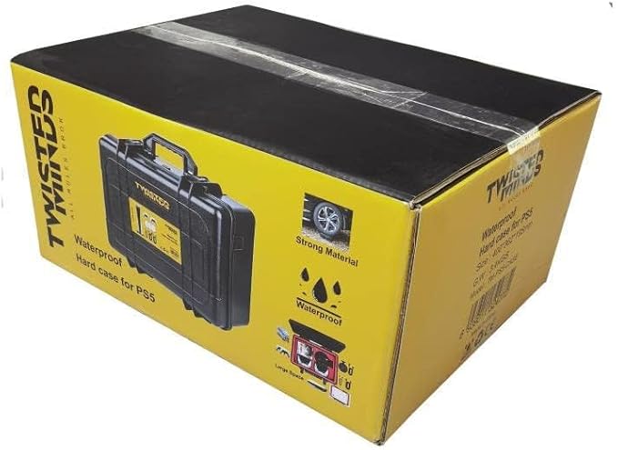 Twisted Minds PS5 Carrying Case - Hard Shell Travel Case Compatible with PlayStation 5 Console, Controllers, Games and Accessories – Waterproof & Protective - Customizable Foam Interior - Desert Games