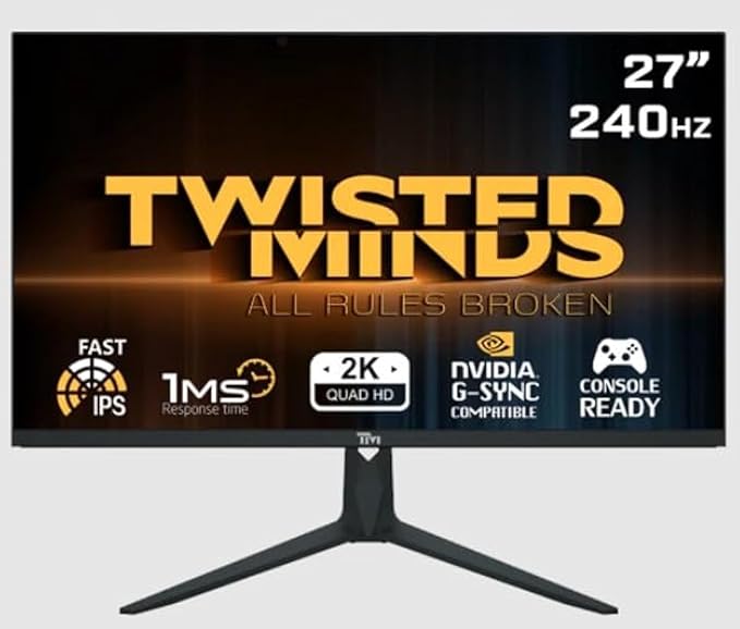 Twisted Minds 27" QHD 240HZ Fast IPS, 1 ms, 2K Gaming Monitor with USB C - Desert Games