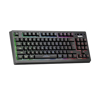 MARVO K607-EN Gaming Keyboard, Multimedia, USB 2.0, Full Anti-ghosting, Ergonomic Compact Design, 3 Colour LED Backlit with Adjustable Brightness, Black - Desert Games