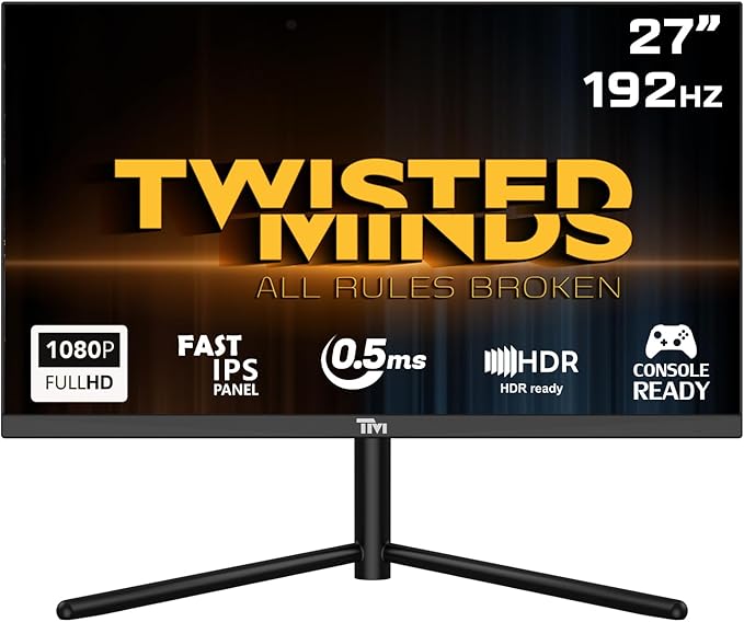 Twisted Minds 27-Inch Flat Gaming Monitor, FHD 1920 x 1080, 0.5ms Response Rate, HDR, 192Hz Refresh Rate, Fast IPS, Experience Smooth, Blur-Free Gaming, Multiple I/O & HDMI 2.1 - Desert Games