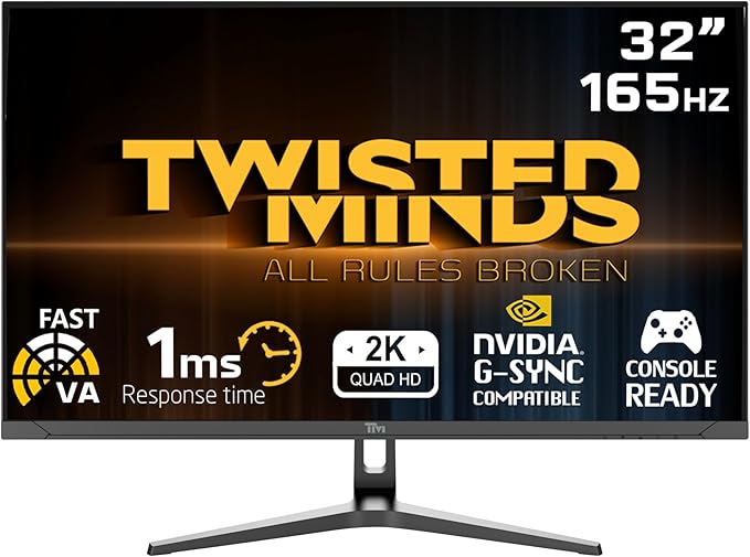 Twisted Minds 32inch, Flat, QHD,165Hz,VA, 1ms, HDR, HDMI2.1 (2) Gaming Monitor - Desert Games