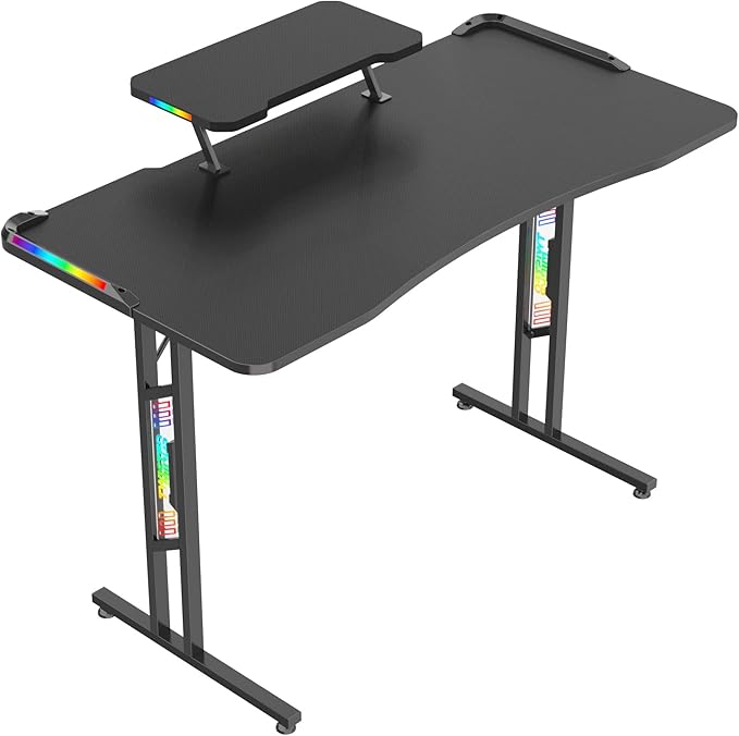 Twisted Minds X Shaped Gaming Desk, RGB Lights, Desk with Ergonomic designed, Gamer Home Office Computer Table, - Desert Games