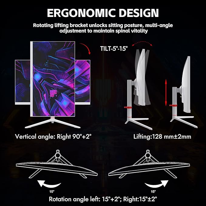 Twisted Minds TMA27FHD180IPS 27" FHD Gaming Monitor, 180Hz Fast IPS Panel, 1ms Response, HDR400 Ready, FreeSync, HDMI 2.1 & DP 1.4, Adjustable Stand, PS5 Compatible - Desert Games