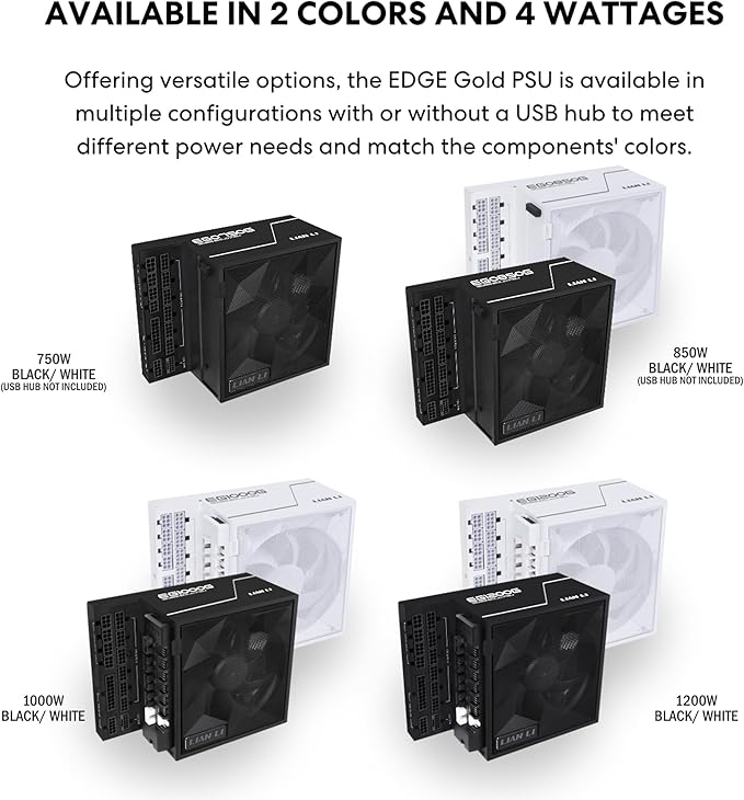 Lian Li Edge 1000W Full Modular Power Supply - White (EG1000G.WH) - Desert Games