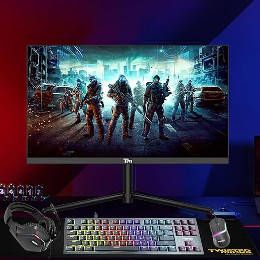 Twisted Minds 4-in-1 Gaming Bundle – TM-HORIZON-X - 87-Key Wired Mechanical Keyboard, Adjustable DPI, 40mm Driver Headset, Over sized 400×900×3MM Mouse Pad – Ergonomic Design for PC Gamer - Desert Games
