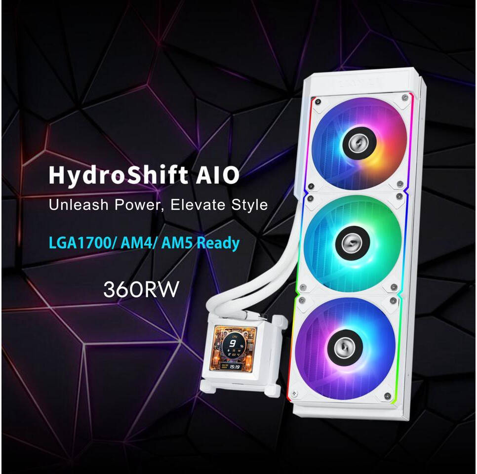 Lian-Li HydroShift LCD 360R AIO Liquid CPU Cooler, White | G89.GHSLCD36RW.00 - Desert Games