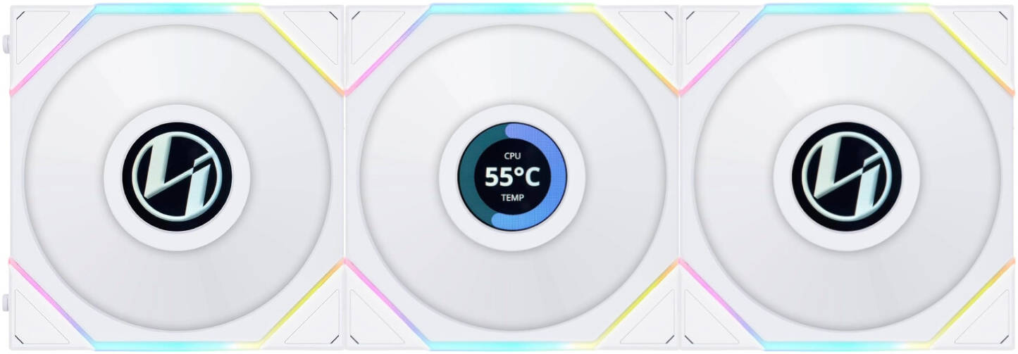 Lian Li Uni Fan TL 120 Case Fan, Triple Pack, W/ Controller, White | G99.12TLLCD3W.00 - Desert Games