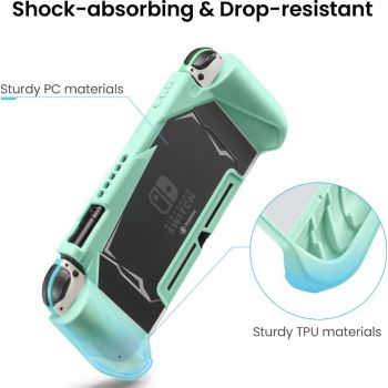 Tomtoc Nintendo Switch TPU Dockable Grip Case - Green - Desert Games