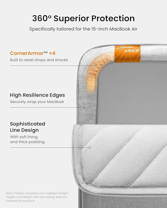 Tomtoc Versatile A13 360 Protective Laptop Sleeve 13.5 inches - Grey - Desert Games