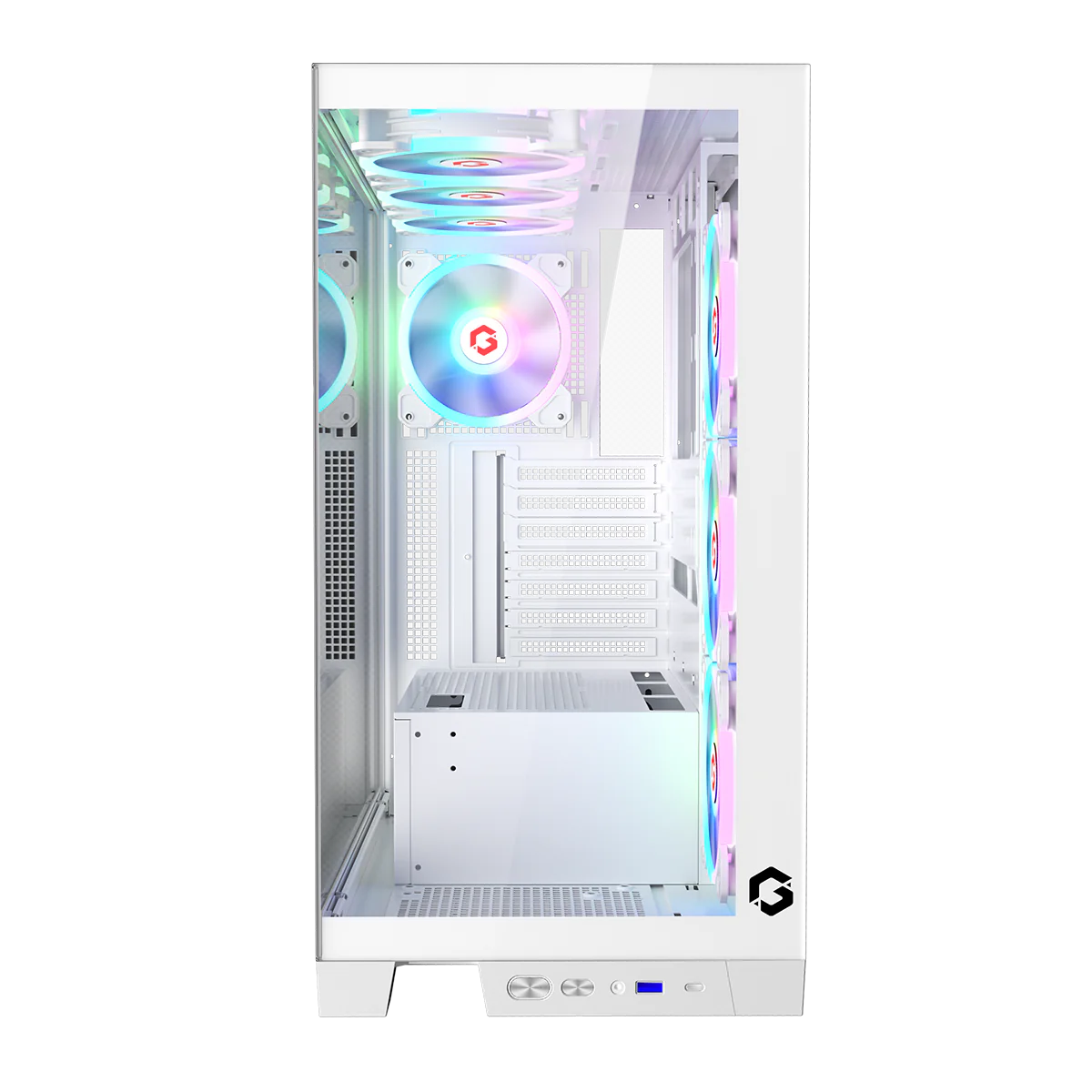 GAMEON Emperor Arctic IV Series Mid Tower Gaming Case - White - Desert Games
