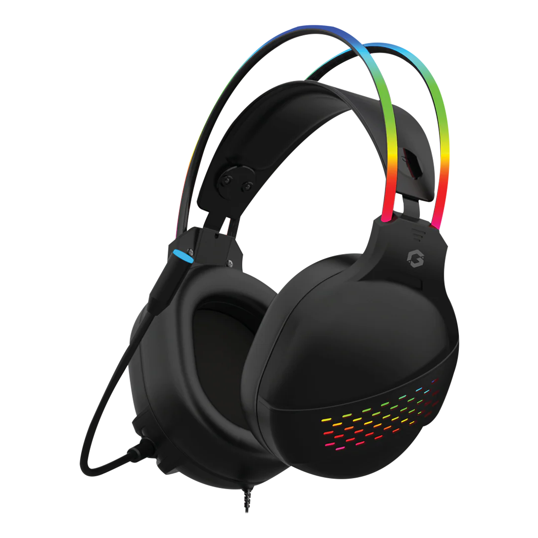 GAMEON GO-711 RGB Gaming Headset With Detachable Mic - Black - Desert Games