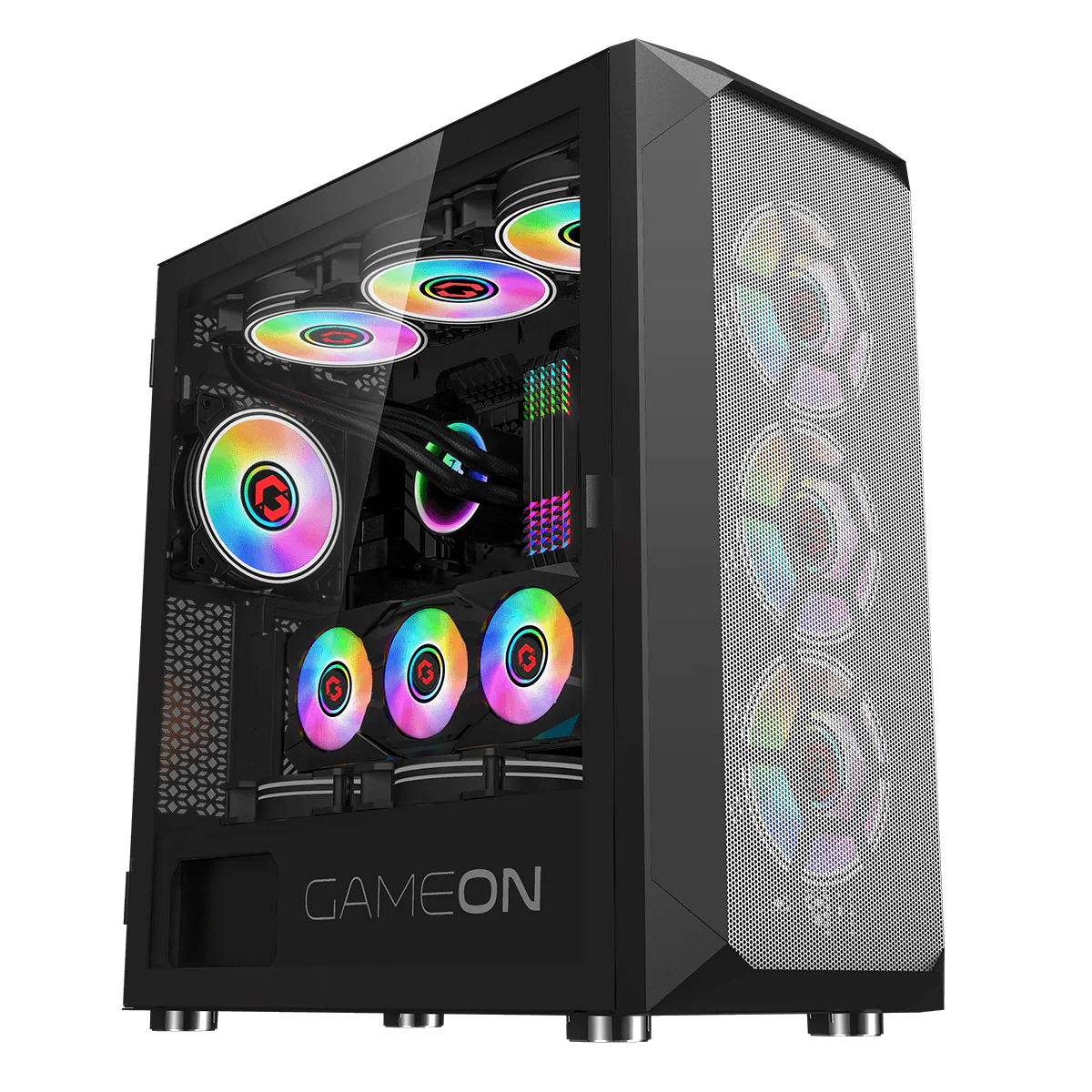 GAMEON Emperor Midnight I Series Mid Tower Gaming Case - Black - Desert Games