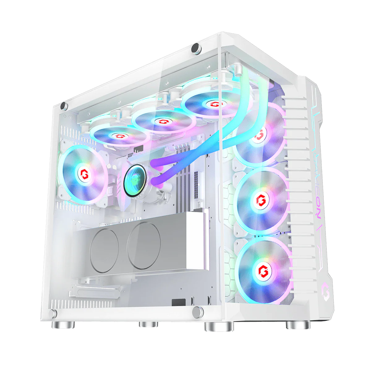GAMEON Emperor Arctic III Series Mid Tower Gaming Case - White - Desert Games