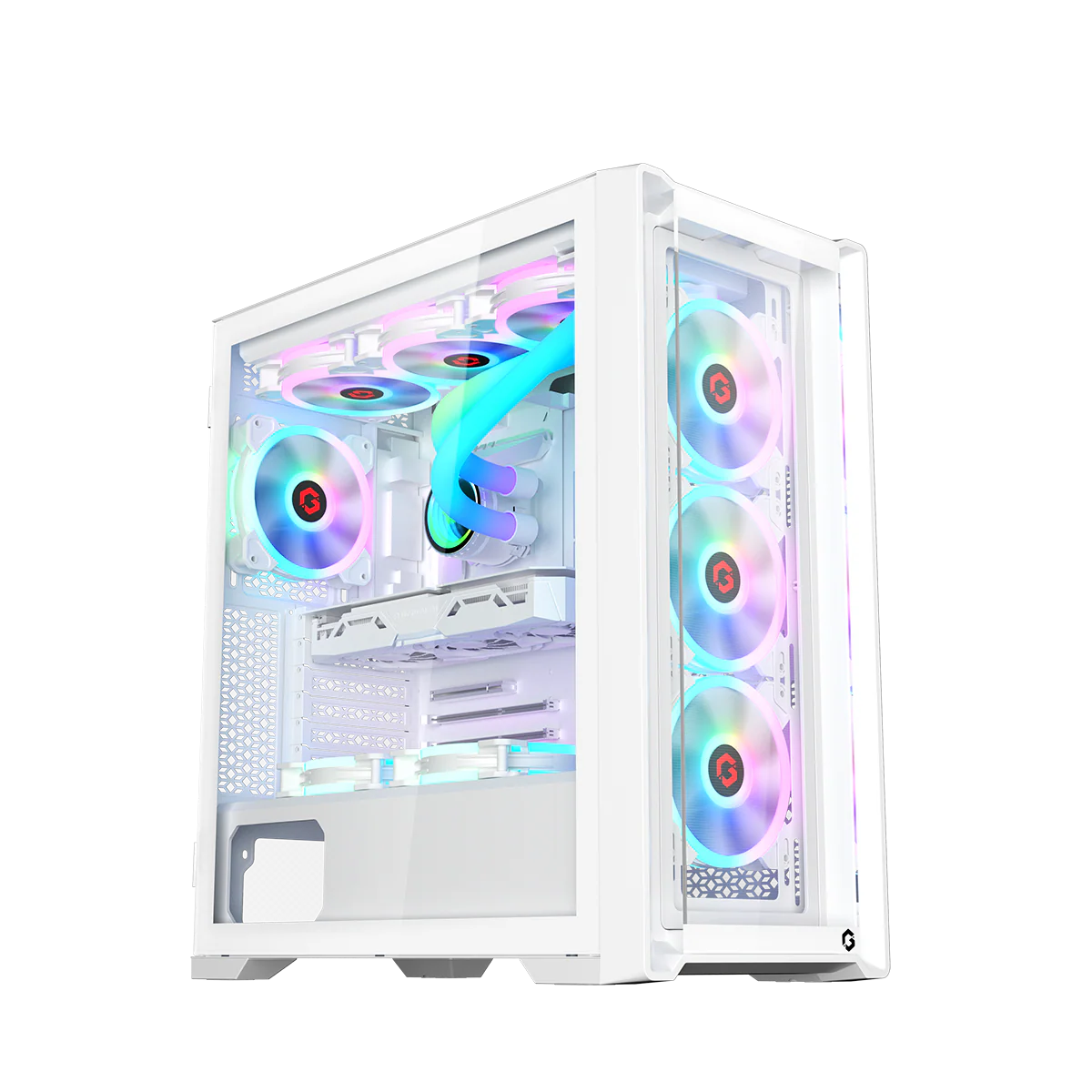 GAMEON Vortex Arctic Series Mid Tower Gaming Case - White - Desert Games