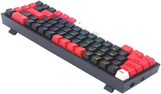 Redragon K631RGB Wired/Wireless Castor Pro Mech Gaming Keyboard, 68 Keys,Red Switch, Black