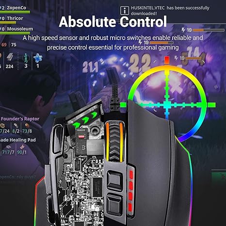 Redragon Sniper M801 Gaming Mouse, RGB, Wired - Black - Desert Games