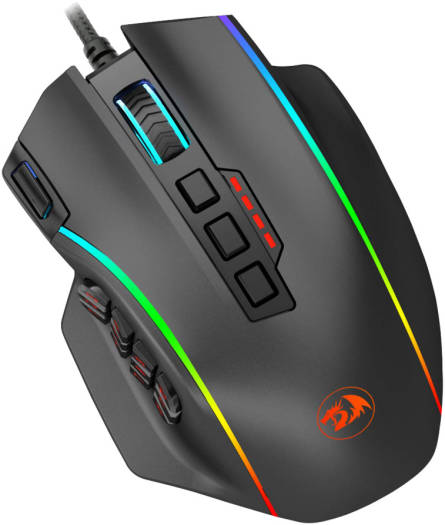 Redragon M901-K-2 Wired Gaming Mouse, Black - Desert Games