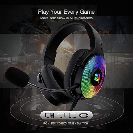 Redragon H350 RGB Wired Gaming Headset - Desert Games