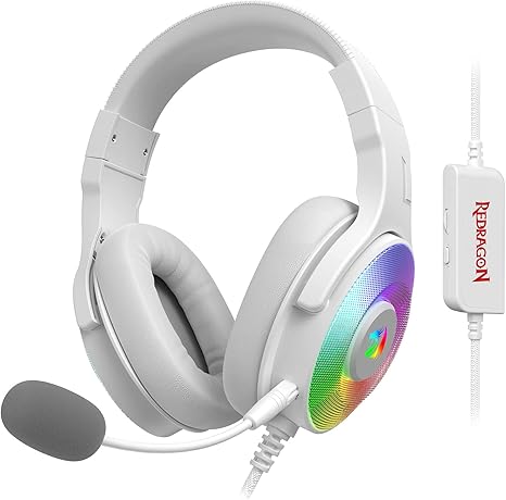 Redragon Pandora  H350 RGB Wired Gaming Headset - White - Desert Games
