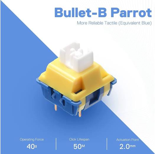 Redragon A113 Bullet-B Tactile Mechanical Switch-24 Pcs Parrot - Blue - Desert Games