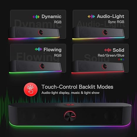 Redragon GS560 RGB Desktop Soundbar - Desert Games