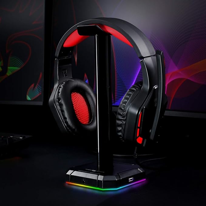 Redragon HA300 Scepter Pro Headset Stand RGB Backlit Gaming Headphone - Desert Games