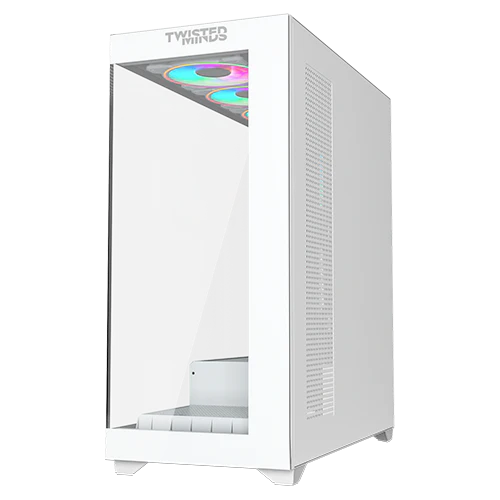 Twisted Minds Quantum Mid Tempered Glass Mid Tower Gaming Case - White - TM-TM-290XL-9-W - Desert Games