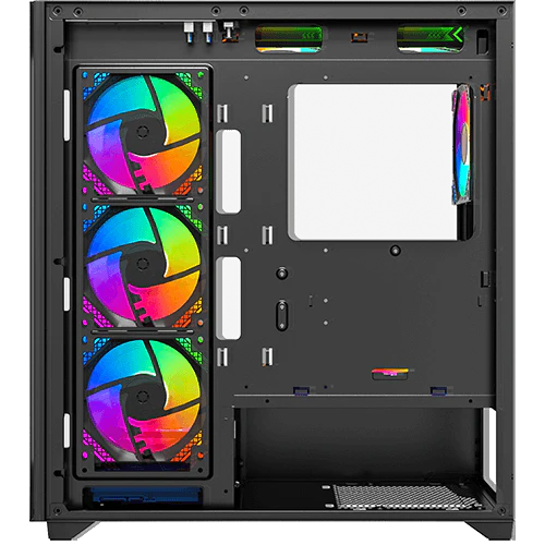 Twisted Minds Quantum Mid Tempered Glass Mid Tower Gaming Case - Black - TM-290XL-9 - Desert Games