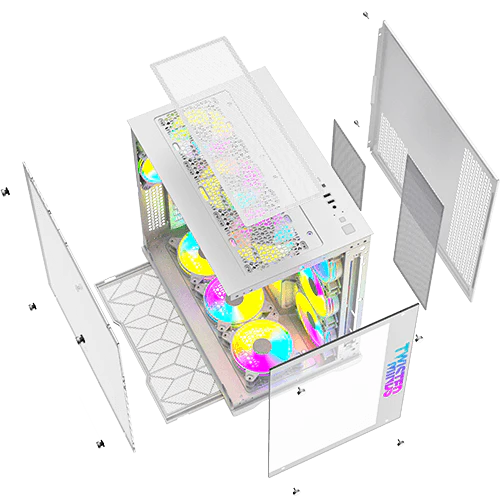 Twisted Minds Bullet-07 Mid Tempered Glass Mid Tower Gaming Case - TM1-W-S - Desert Games
