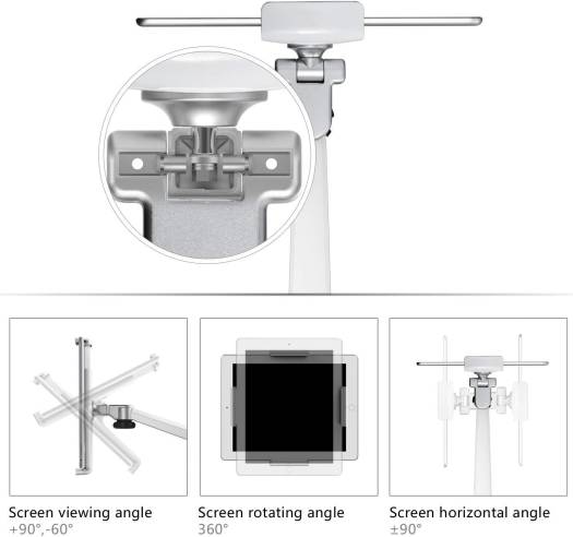 Upergo UP-8 Floor Stand/Holder Up to 13" iPad & Tablet & 17.3" Laptop - Silver - Desert Games