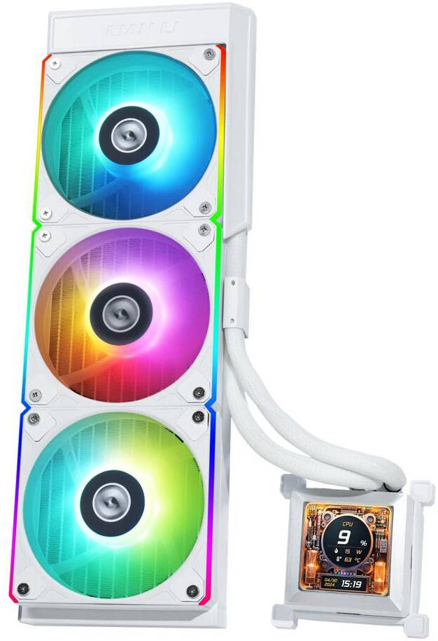 Lian-Li HydroShift LCD 360R AIO Liquid CPU Cooler, White | G89.GHSLCD36RW.00 - Desert Games
