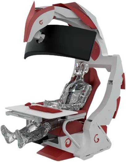 DXRacer Ingrem G1 Gaming Pod, High-Strength Support 49" Monitor, Red/White - Desert Games