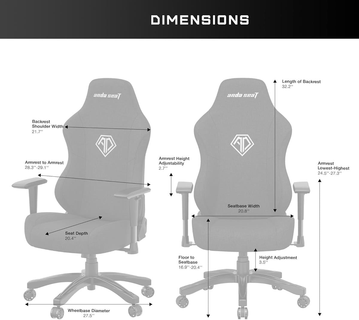 Anda Seat Phantom 3 Leather Gaming Chair - Desert Games