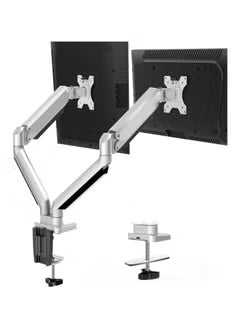 Gadgeton GGO-2076 Pole-Mounted Gas Spring Aluminum Dual Monitor Arm, Stand And Mount For Gaming And Office Use