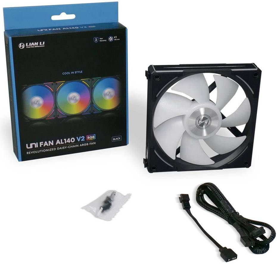 Lian li UNI Fan AL140 V2 aRGB Case Fan, Black | UF-AL140V2-1B - Desert Games