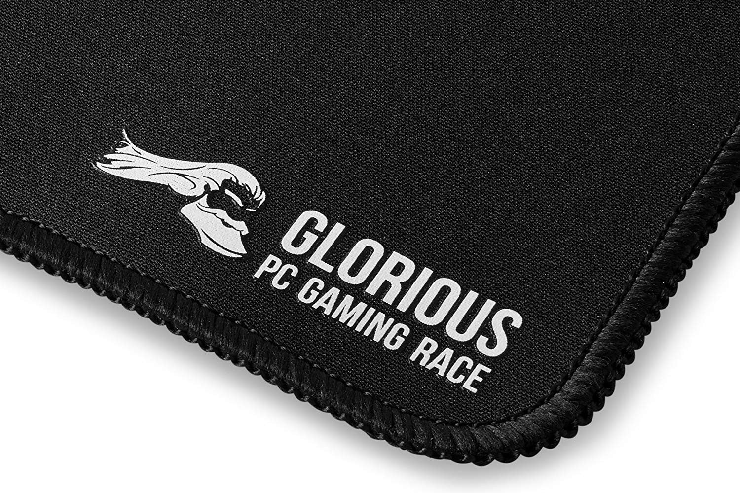 Glorious XL Heavy Gaming Mouse Mat/Pad - XLarge, Thick, Stitched Edges, Black Cloth Mousepad (16" x 18") | G-HXL - Desert Games