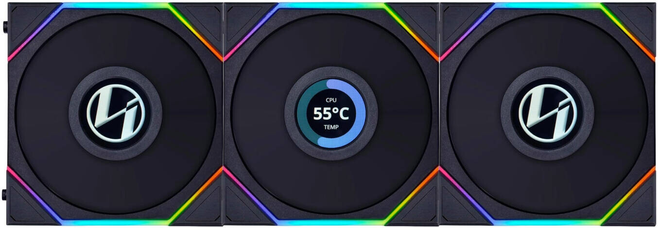 Lian Li Uni Fan TL 120 Case Fan, Triple Pack, W/ Controller, Black | G99.12TLLCD3B.00 - Desert Games